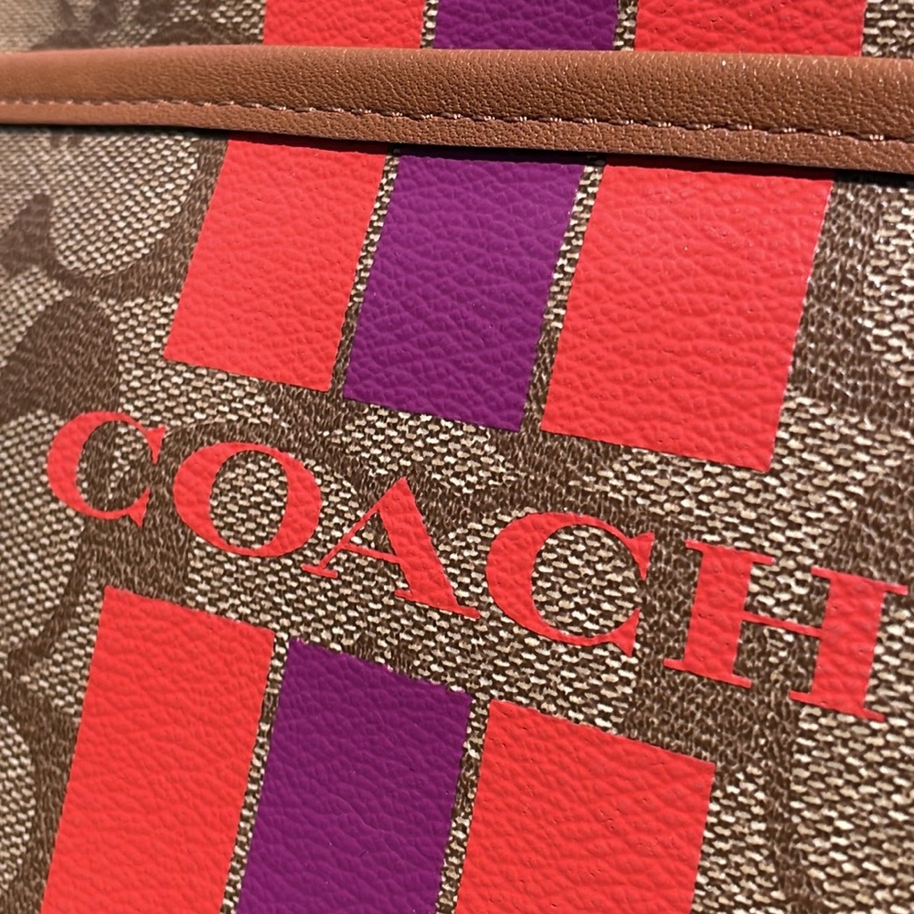 COACH (NEW) Varsity Stripe File Bag in Signature Coated Canvas (F38402) - Picture 4 of 10